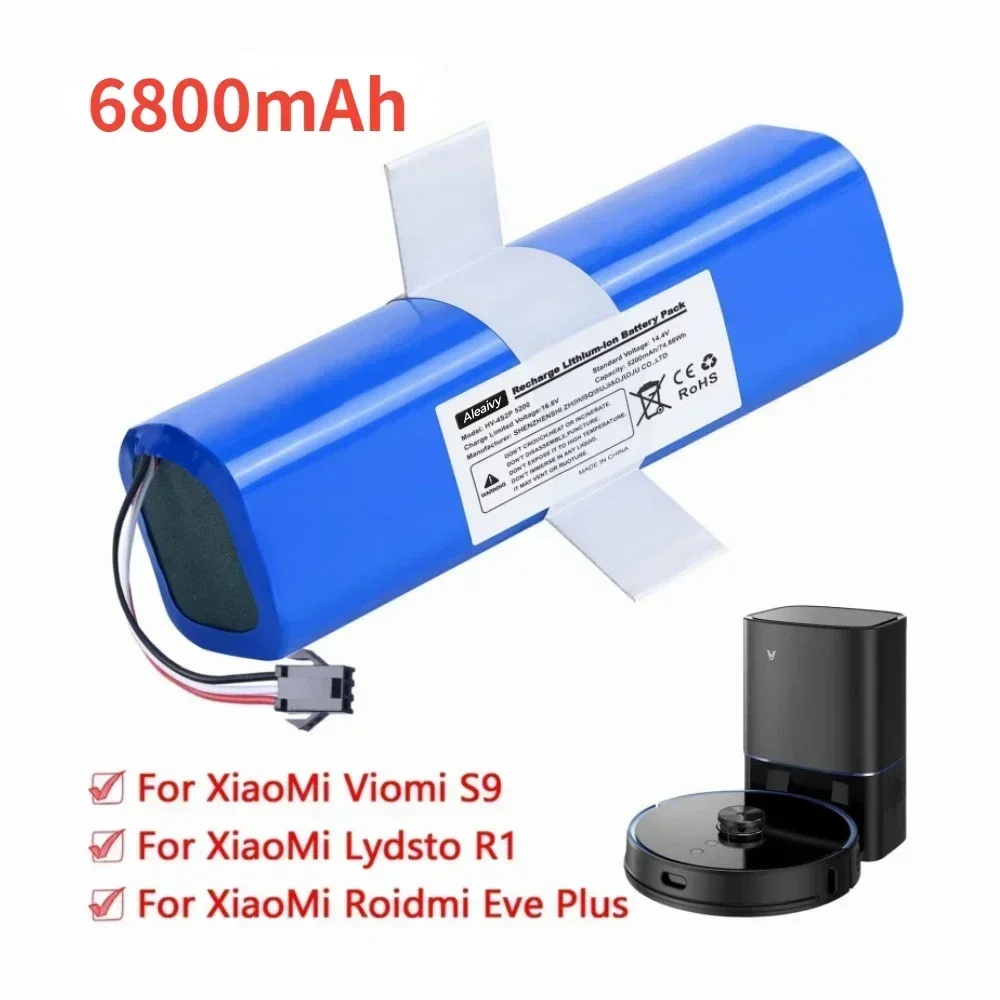 

For XiaoMi Lydsto R1 Viomi S9 Roidmi Eve Plus Rechargeable Li-ion Battery Robot Vacuum Cleaner R1 Battery Pack 12800mAh