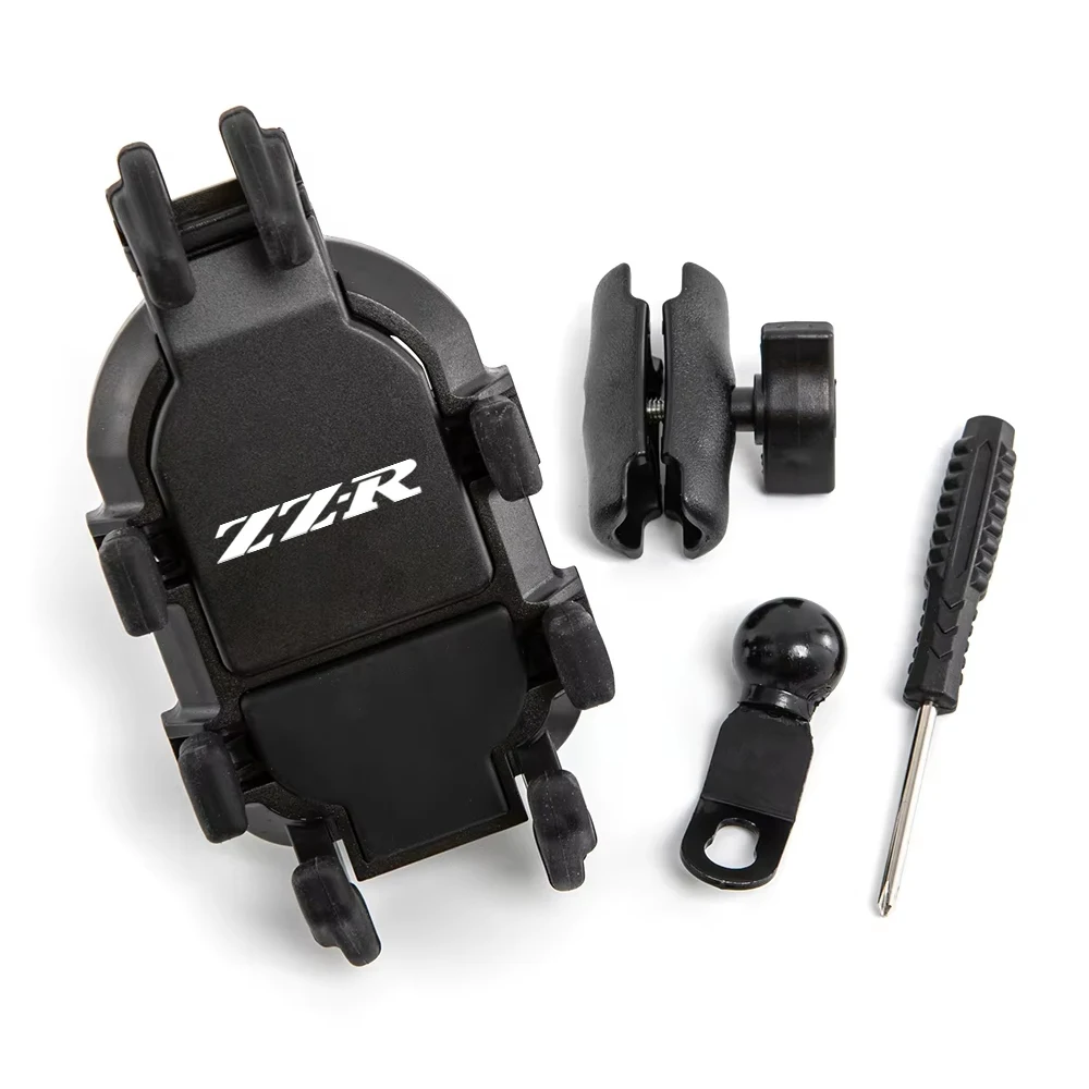 Rearview Mirror Motorcycle Phone Mount Anti-Shake Rotation Holder For Z Kawasaki ZZR600 ZZR1200 1400 ZZR 600 1200 Adjustable view 5