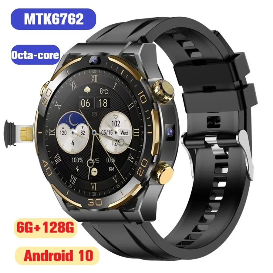 Pioneering MT6762 Octa-core CPU Andriod 10 Smartwatch API 29 6G+128G MTK6762 Dual Cameras API29 Smart Watch With Sim Card Slot