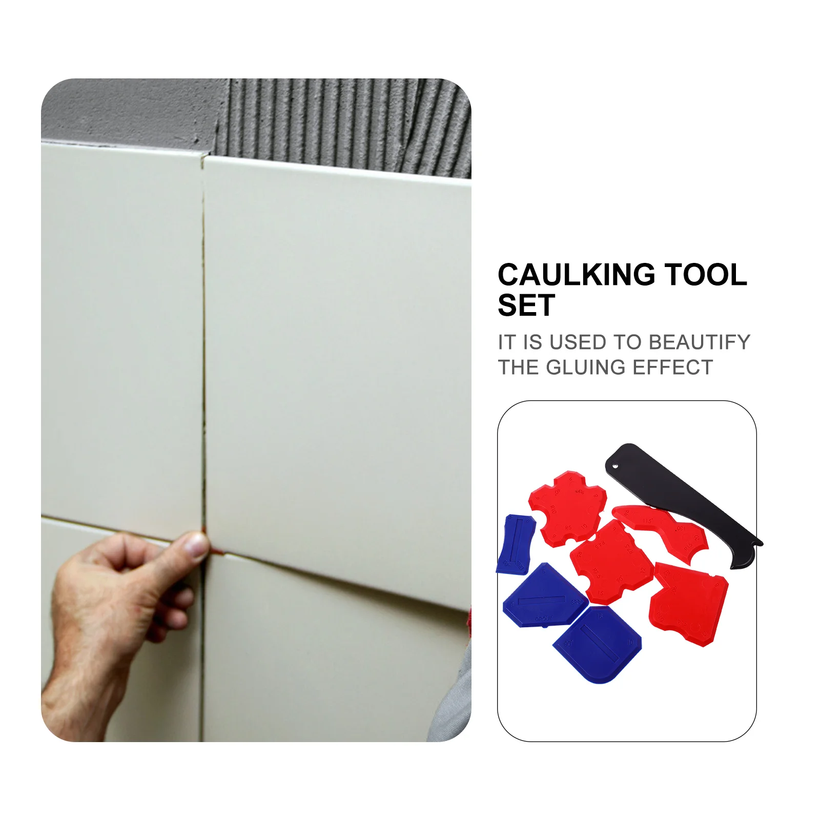 8 قطعة مجموعة ملء مجموعة أدوات الختم المطبخ الحمام السد إزالة مكشطة البلاستيك الغراء أدوات تنظيف لبلاط الزجاج الجص الراتنج #4