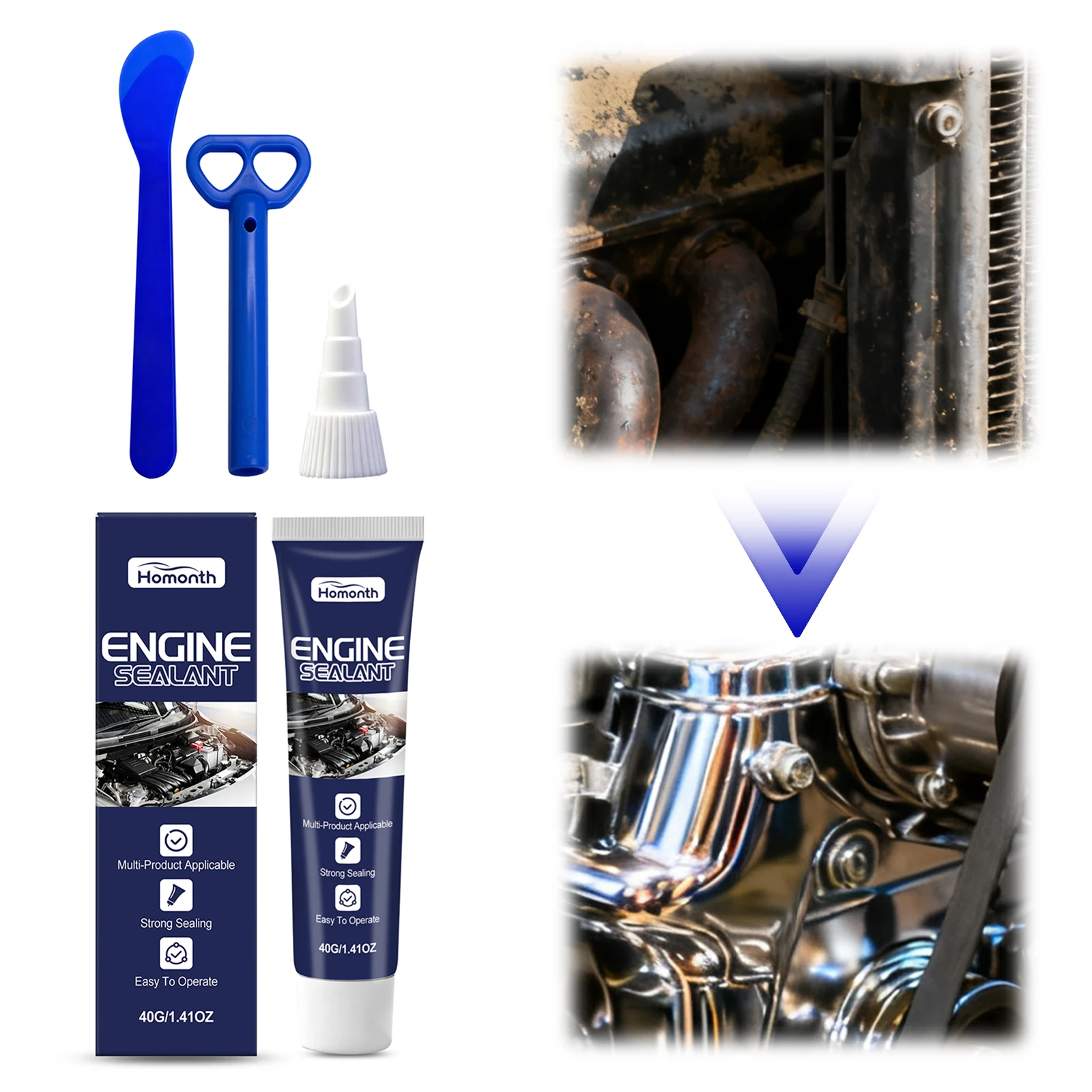 Engine Filler High Temperature Sealant Leak Sealer DIY Auto Repair Gasket Area Sealant Vehicle Maintenance