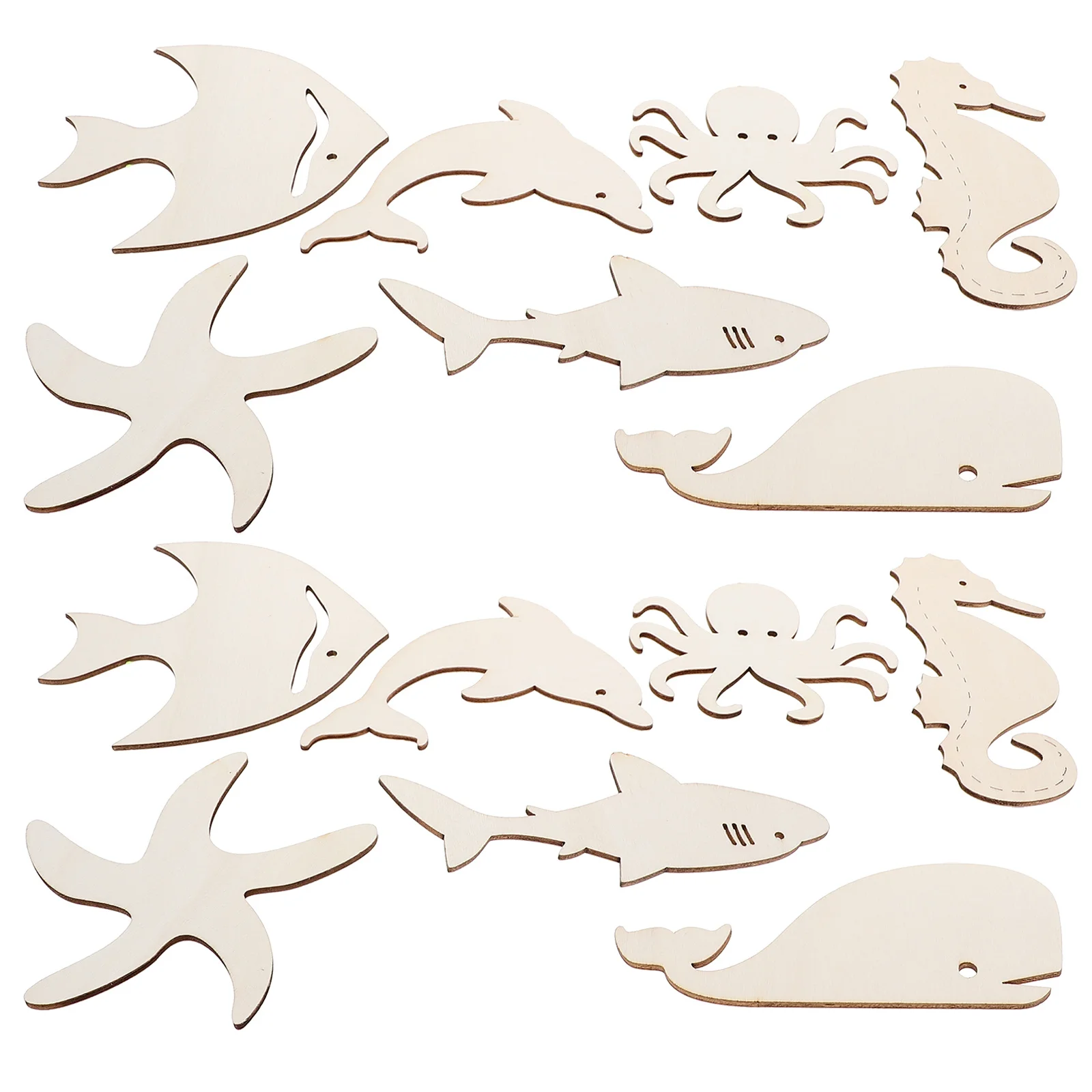 

42Pcs DIY Wood Ocean Animal Cutouts Unfinished Wooden Slices for Painting Crafts Craft Wood Supplies Blank Wooden Shapes Bulk