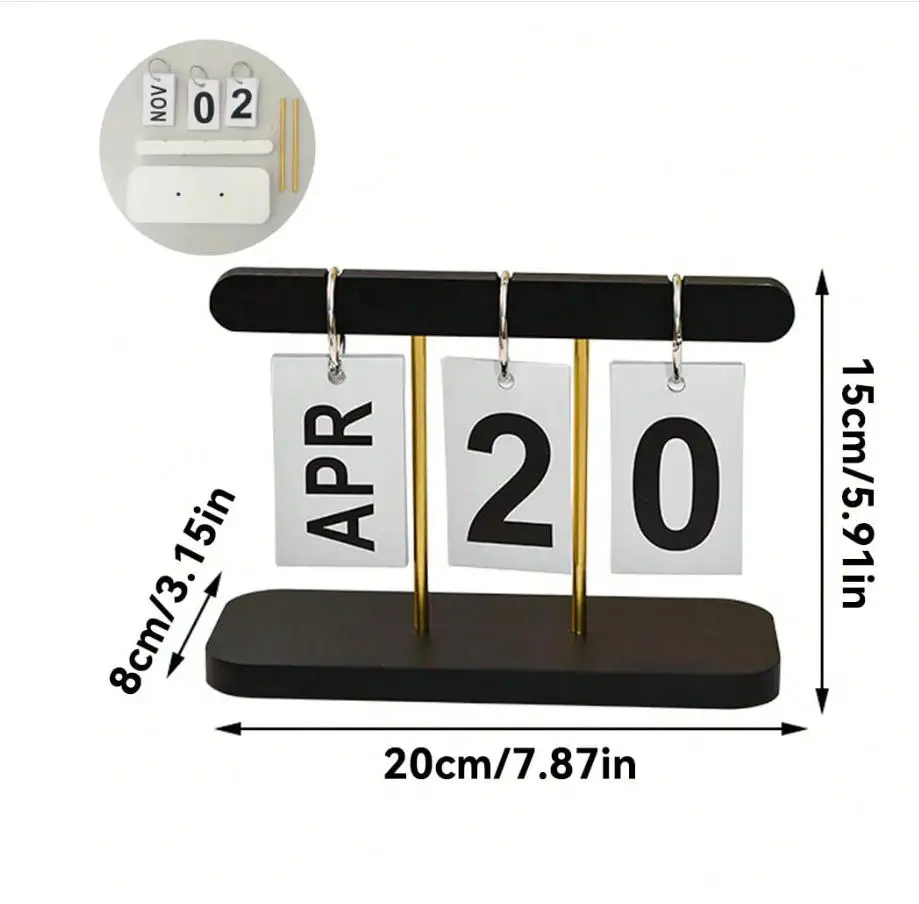 1pc Nordic Minimalist Creative Flip Calendar Desk Decorations, Decorative Desk Calendar, Durable Plastic Material, Home Decor Fo