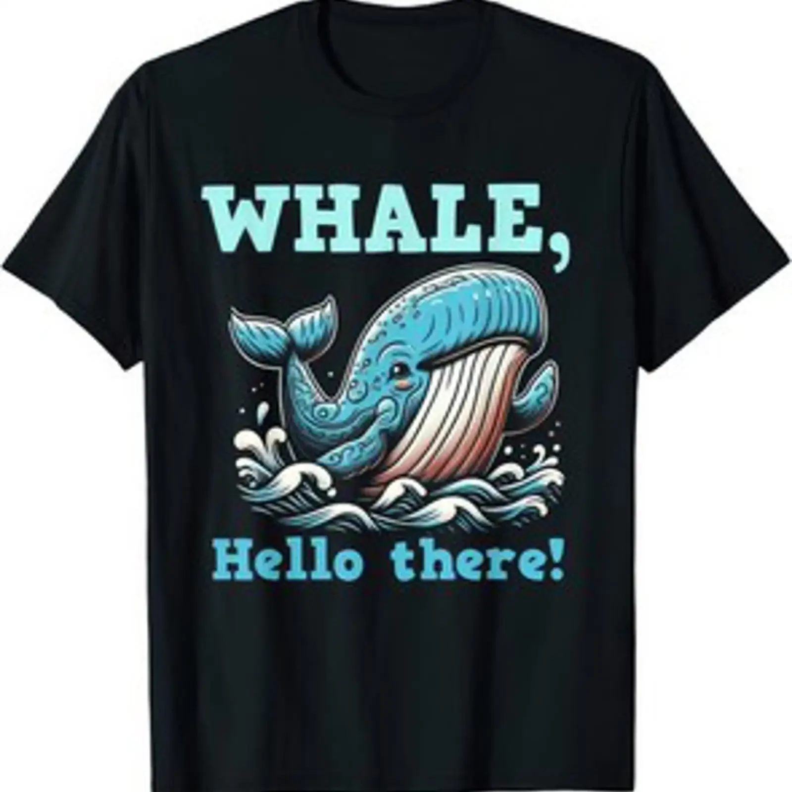 T Shirt Wal Hallo dort süß lustig Wortspiel Meerestierliebhaber Geschenk vintage Washed Top For Everyday Wear homme Casual