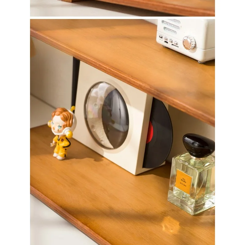 رف كتب ريترو لسطح المكتب، رف كتب صغير بسيط متعدد الطبقات لتخزين المكاتب المنزلية ورف تنظيم أثاث غرفة المعيشة