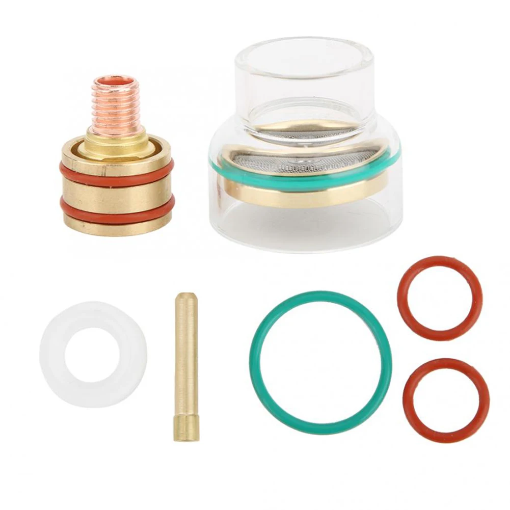 

1.6mm/2.4mm TIG Welding Torch Kits Glass Collet Gas Lens Nozzles TFM53NCN Argon Arc Torch with Transparent Protective Cup