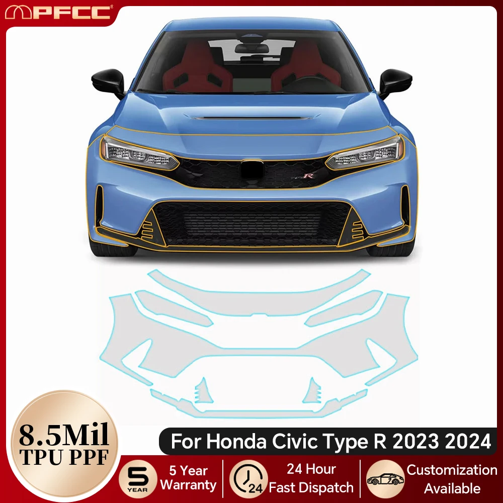 

For Honda Civic Type R 2023 2024 8.5Mil TPU Anti-scratch Paint Protection Film Pre-cut PPF Clear Bra Car Body Resistant Cover