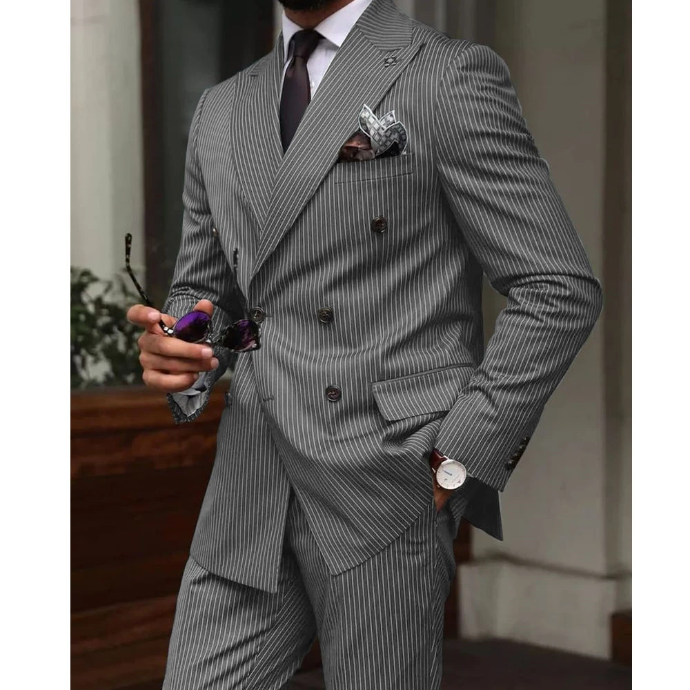 Terno masculino de duas peças negócios casual conjunto terno de alta qualidade formal elegante ternos masculinos conjuntos de calças elegante vestido de festa