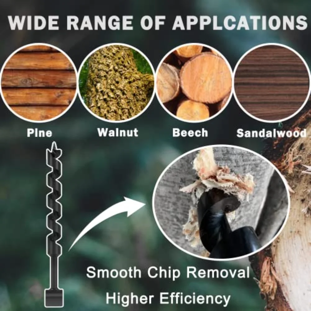 Carbon Steel Outdoor Reaming Drill Bit for Deep Hole Drilling Woodworking Tool Suitable for Camping and DIY Work