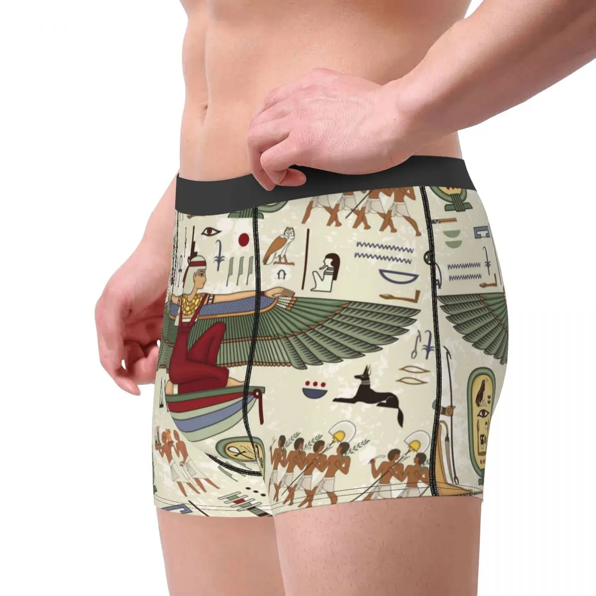 Man Ancient Egypt Underwear Egyptian Symbol Funny Boxer Shorts Panties Male Breathable Underpants Plus Size