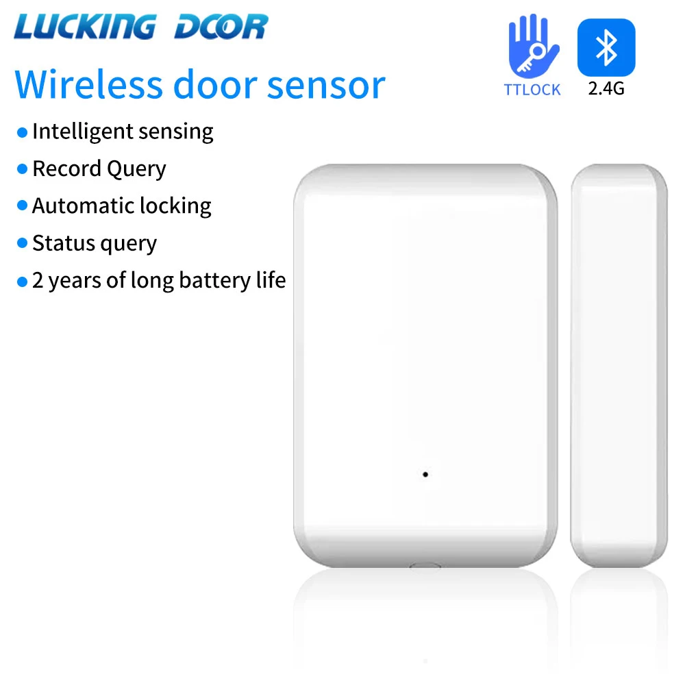 Sem fio TTLOCK Door Sensor, Detecção de contato, Windows Open Close, Status DS2, Funciona com G2, All TTLOCK App, Fechaduras inteligentes, 2.4GHz