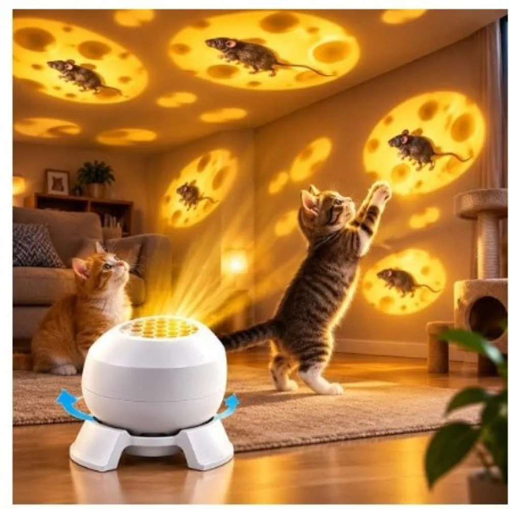 Magical Mouse/Christmas Projection Night Light, Indoor Holiday Projector USB-powered Christmas Projector Casts Festive Scenes
