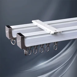 Aluminum Alloy  Curtain Track Rod Ceiling Side Installation Single Durable Triple  Accessories Customize Size