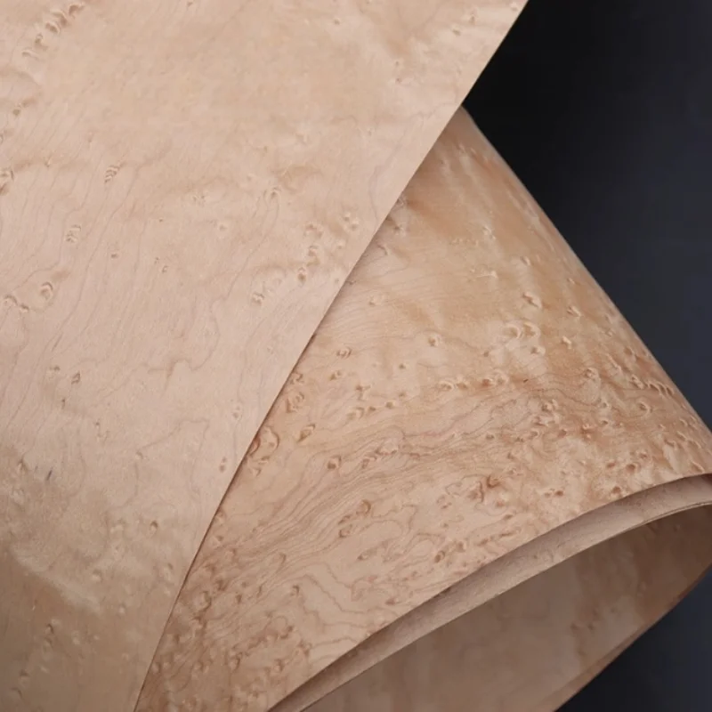 

0.5mm Solid Wood Natural Bird's Eye Maple Wood Veneer for Cabinet Doors Woodworking DIY Guitar Top Furniture Panels L:250X13cm