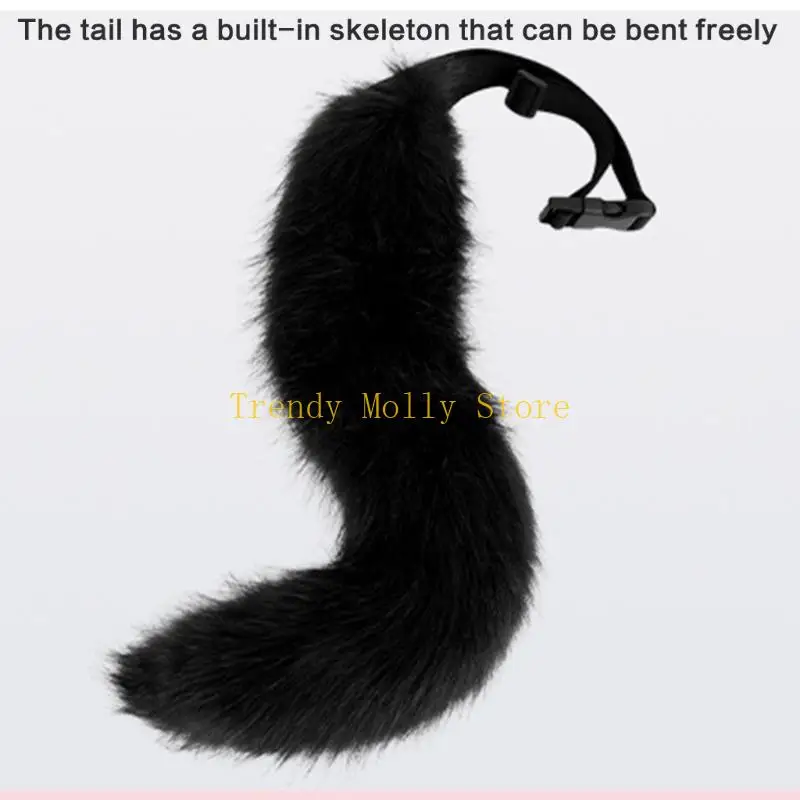 N5KB – ensemble costumes d'halloween, chapeau en peluche, gants en fourrure, gants en pattes queue renard, chapeau pour