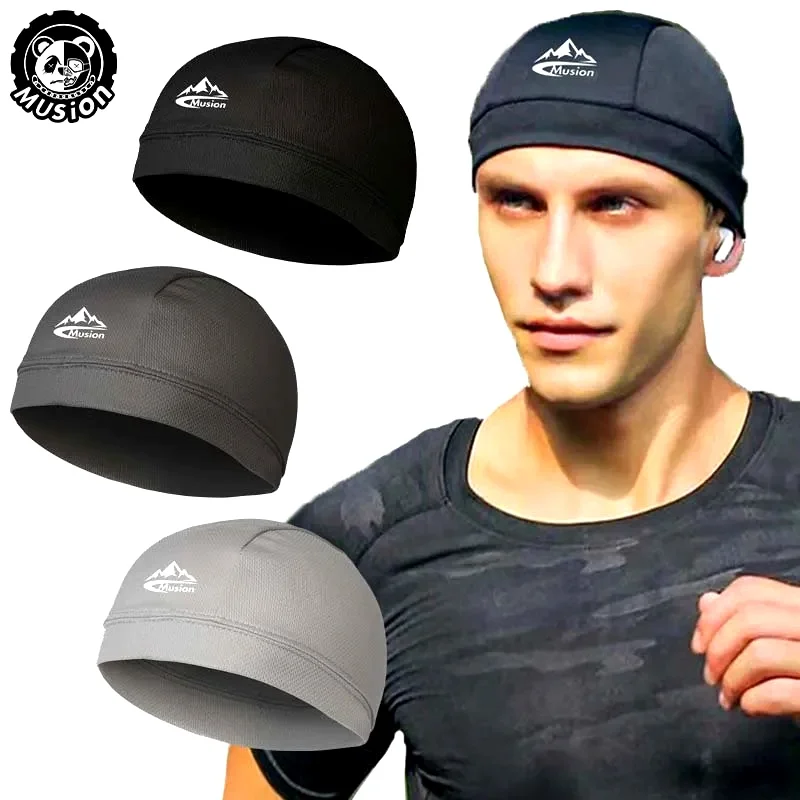 Musion Under Helmet Beanie Cap  Vented Sweat Absorbent Moisture Wicking for Men Cycling Motorcycle Riders