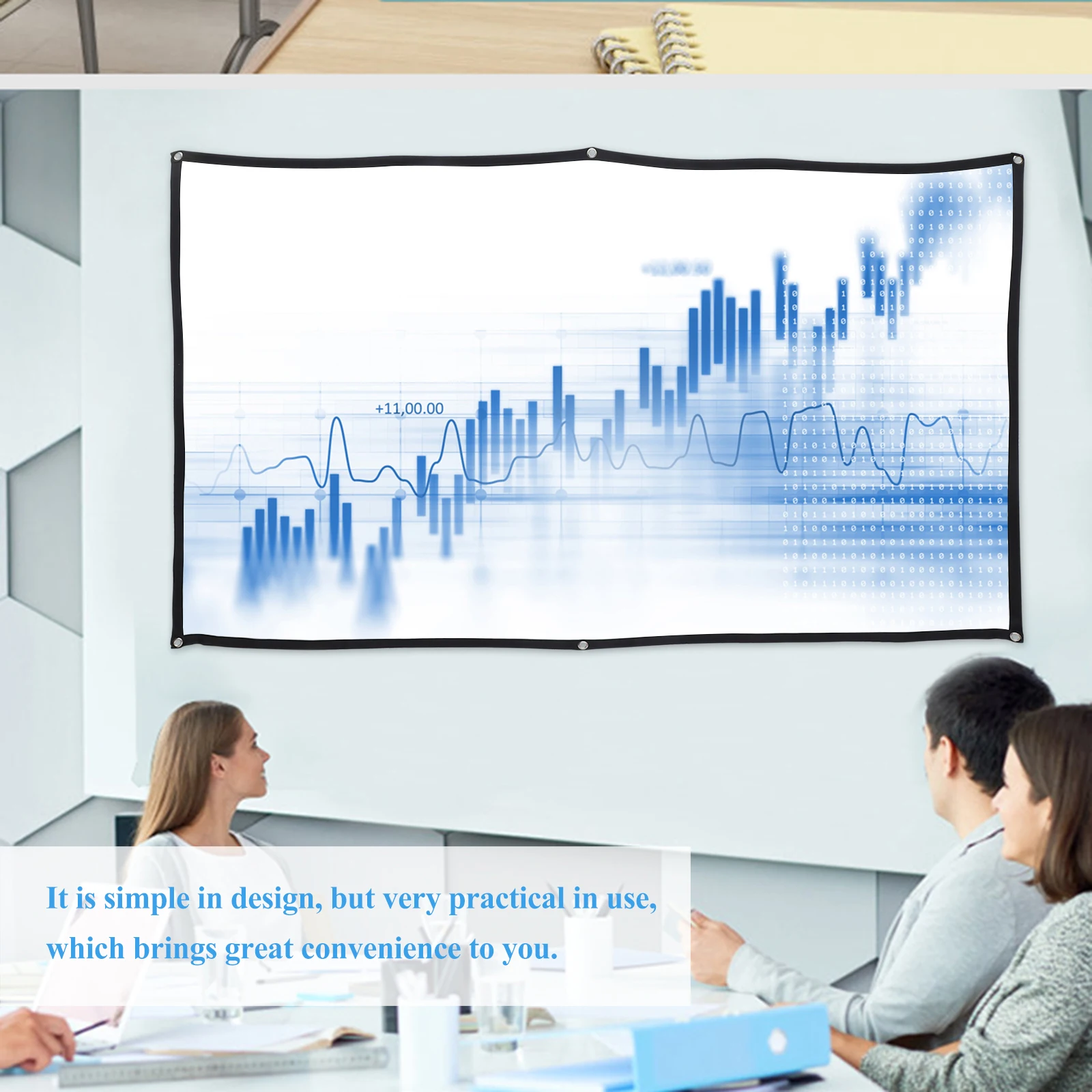 

72 Inch Foldable High-Quality Polyester Projector Screen Portable Compact Perfect For Theater Camping Office Use