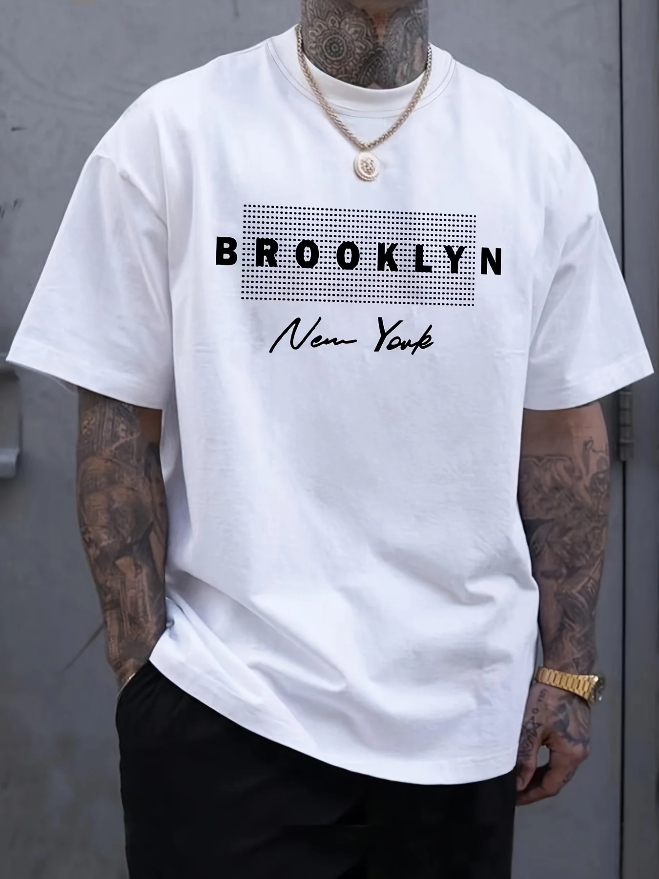 Unisex Oversized Cotton T‑Shirt Brooklyn New York Vintage Letter‑Print O‑Neck Streetwear Summer Casual Daily Short‑Sleeve Tops