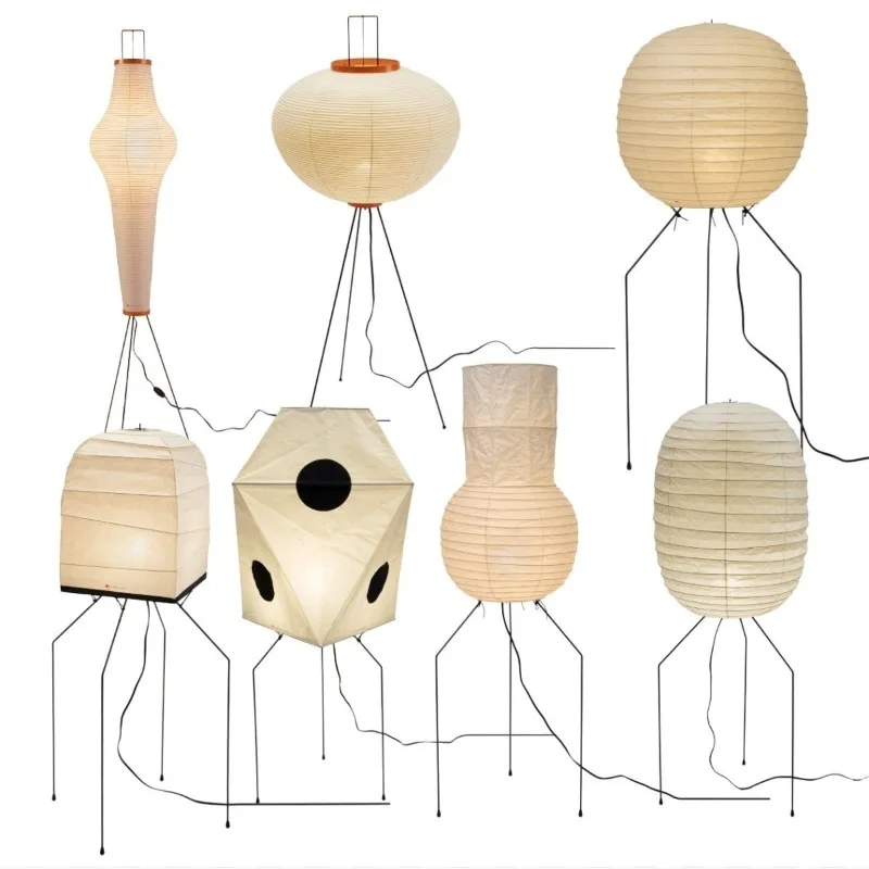 Japanese Wabi-sabi Akari Noguchi Yong Floor Lamp LED E27 Designer Rice Paper Stand Lamp Art Decor Home Living/Tea Room Sofa Cafe