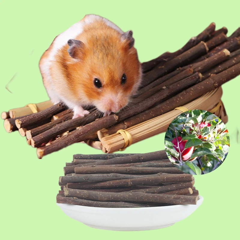 

1000g Natural Apple Tree Branch Toy For Pet Parrots Rabbits Guinea Pigs Hamsters Wooden Bird Parrot Hamsters Chewing Molar Toys