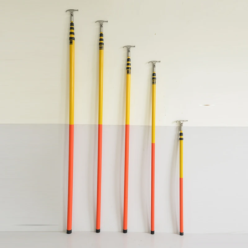 Manufacturer Price Safety Equipment Insulated High-Voltage Operating Rod Electrical  Power Telescopic Fiberglass Hot Sticks