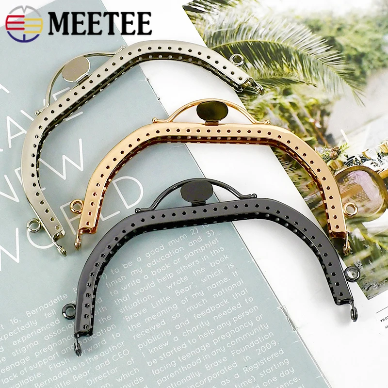 

2Pcs Meetee 13cm Metal Frame Kiss Clasp for Wallet Buckle Women's Handbag Handle Bag Decor Bracket Handles DIY Sewing Accessory