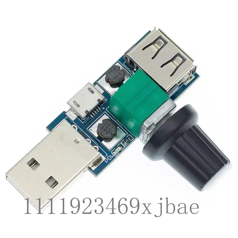 USB Fan Speed Governor Module, Stepless Air Flow Air Volume Adjust Regulator 5V PWM Fan Speed Control Board