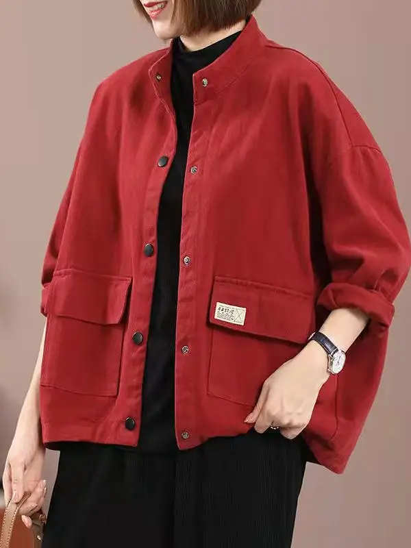 

Корейская повседневная свободная джинсовая куртка-бомбер для женщин, удлиненная, весна-осень, модная