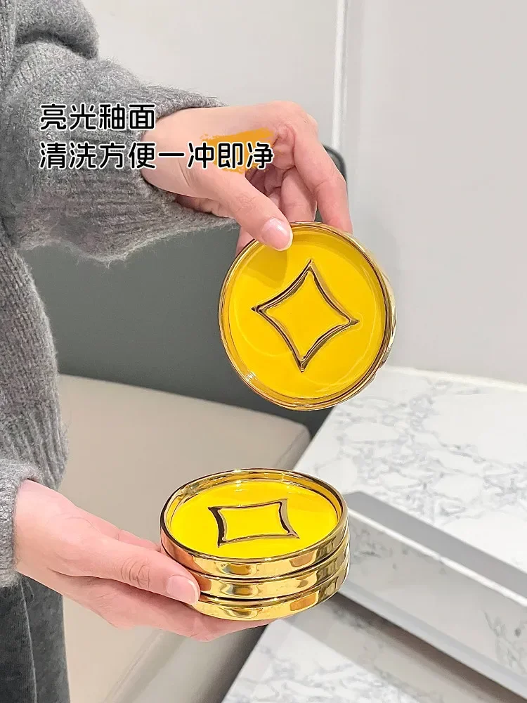 

CLLminimalist gold ingot ceramic dipping set, household New Year's hot pot seasoning , barbecue seasoning, dipping dish