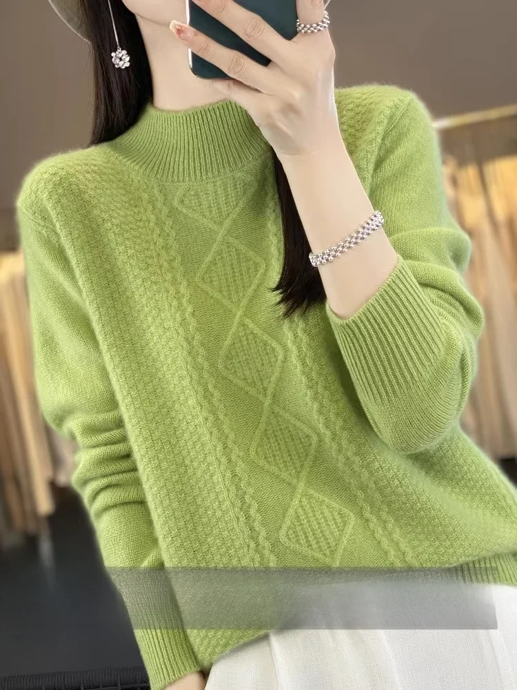 

Женский свитер Erdos Thiened Camere 00 Camere, осень-зима 2024, шерстяная вязаная основа с высоким воротником