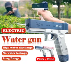 New Water Gun Electric Glock Pistol Shooting Toy Full Automatic Summer Beach Outdoor Fun Toy For Children Boys Girls Adults Gift