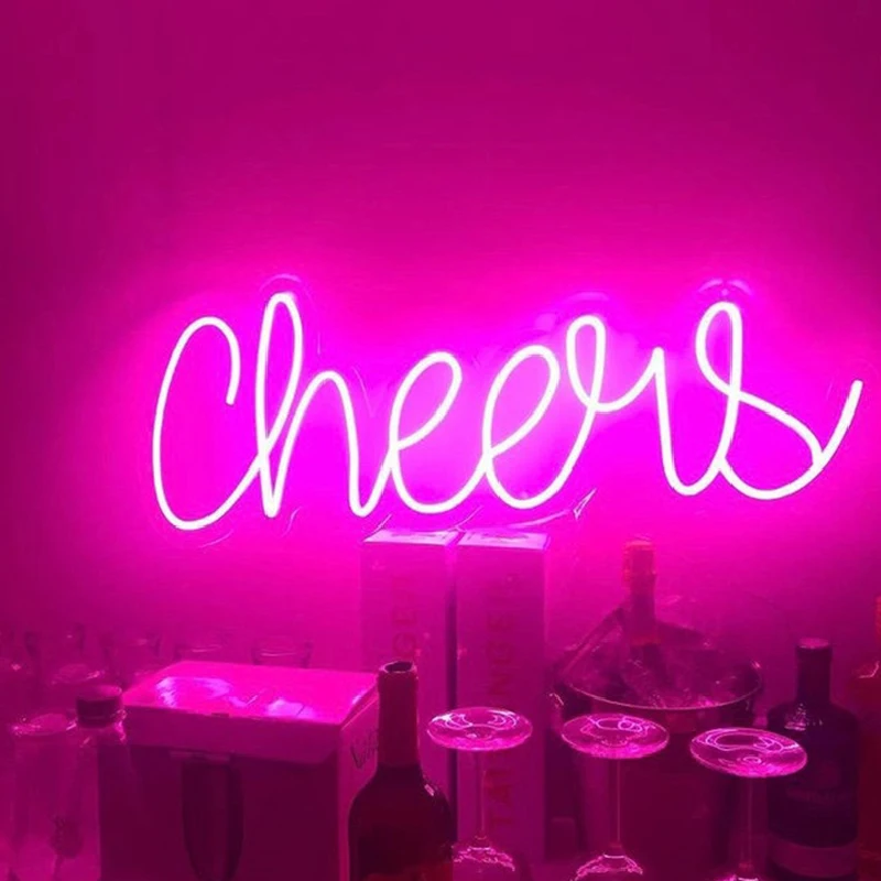 

Custom Cheers Neon Sign Led Light Birthday Party Bar Pub Store Bedroom Wedding Event Wall Decor Letrero Neon Deco Chambre