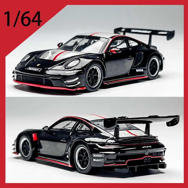 

Sparky 1:64 911 GT3 R, черный, красный, имитация сплава, модель автомобиля, статическая коллекция, украшенные праздничные подарки, игрушки