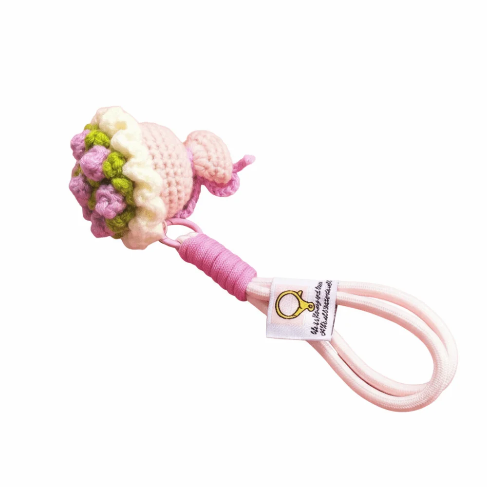 Cute Crochet Flowers Crochet Rose Bouquet Keychain Mini Handmade Crochet Flowers Mini Flower Charm Phone Bag Keys Accessory