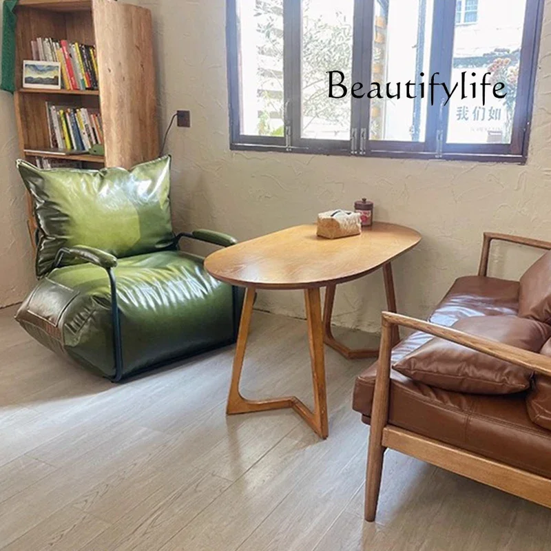 zL الجلود كراسي غرفة المعيشة الفردية أريكة الذراع الحديثة مصمم كراسي غرفة المعيشة شرفة حديقة Poltrona أثاث ما بعد الحداثة #5