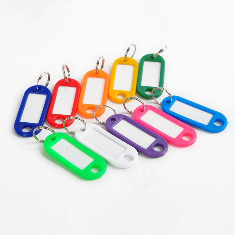 10/20pcs Colorful Plastic Keychain Key Tags Label Numbered Name Baggage Tag ID Label Name Tags with Split Ring