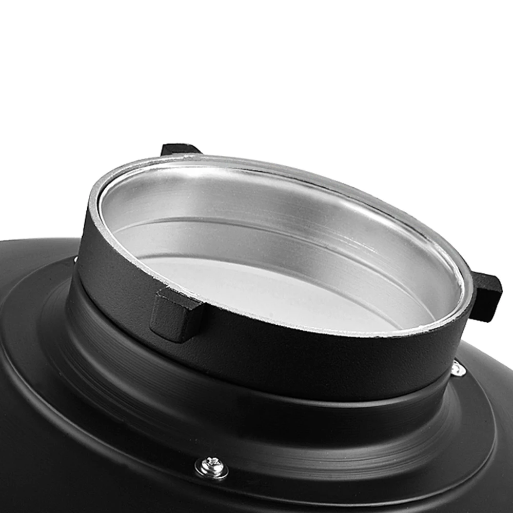 Godox Reflector de plato de belleza de montaje Bowens plateado/blanco, rejilla de panal y cubierta de difusor suave para estroboscópico de Flash de estudio, 55cm, 22"