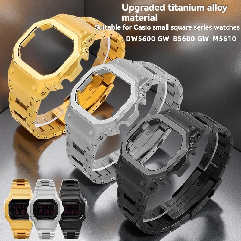 

Lightweight Titanium Alloy Strap Case For Casio G-SHOCK DW5600 GW-M5610 GWX5600 GW-B5600 Mod Kit Metal titanium bezel band tools