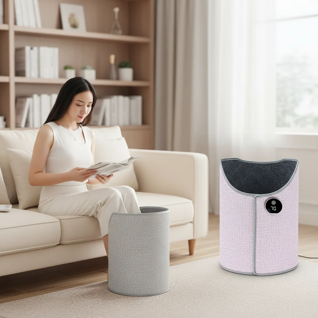 

NEW Silent Foldable Leg Warmer Pro - Under Desk Electric Foot Heater with Thermostat & Auto Shut Off for Office Home Timer