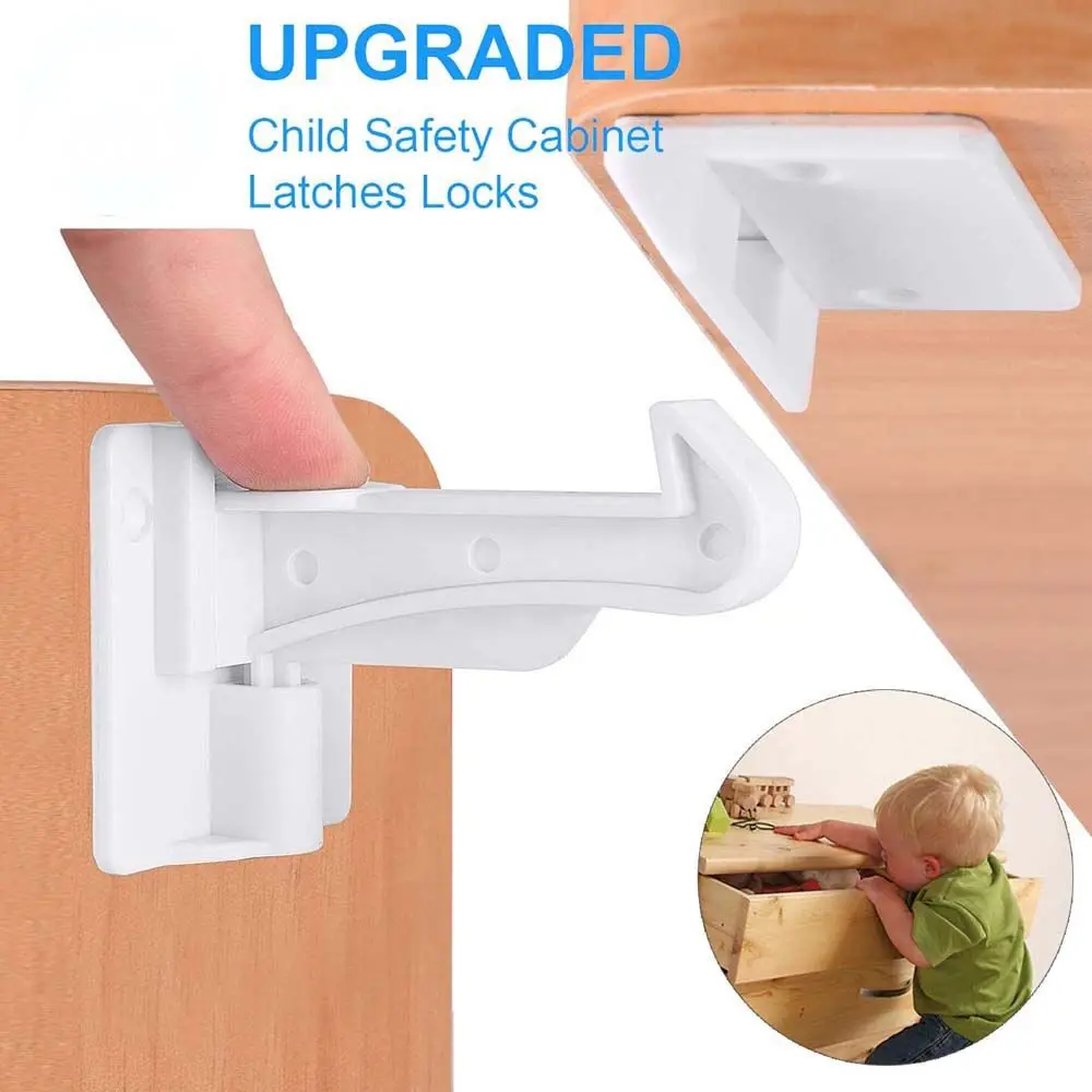 No Drilling 6/12 Pack Cupboards Drawers Fridge Strong Adhesive Safety Lock Child Proofing Cabinet Locks Cabinet Locks Fasteners