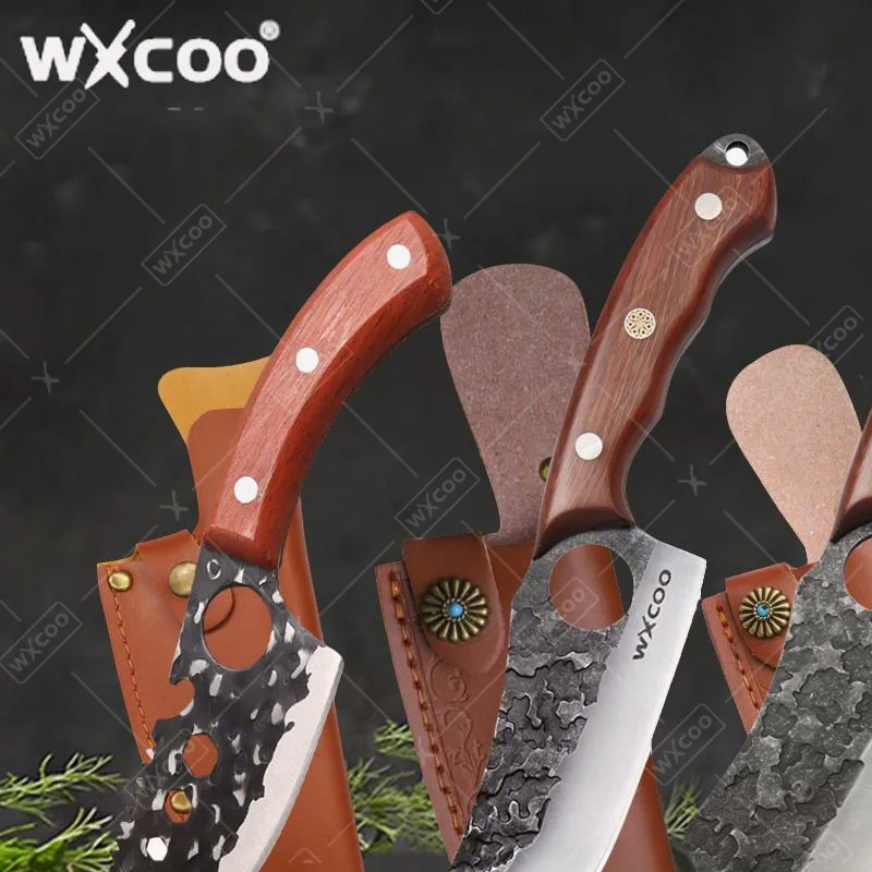 WXCOO Kochmesser aus Edelstahl zum Kochen, Grillen, Küchenmesser, handgeschmiedetes Metzgermesser für Fleischbeil, Kochzubehör