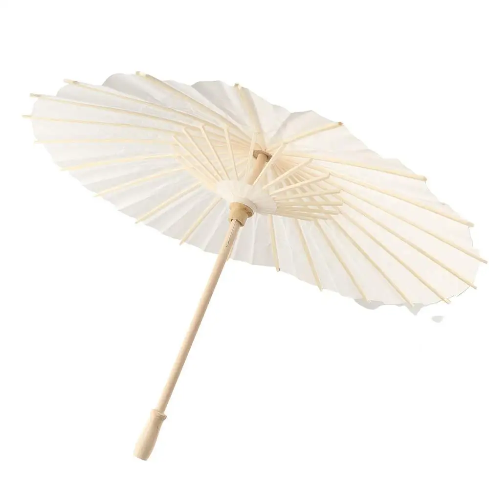 Traditional Handmade Paper Umbrella Vintage Colorful DIY Painting Paper Umbrella Classical Blank Paper Umbrella