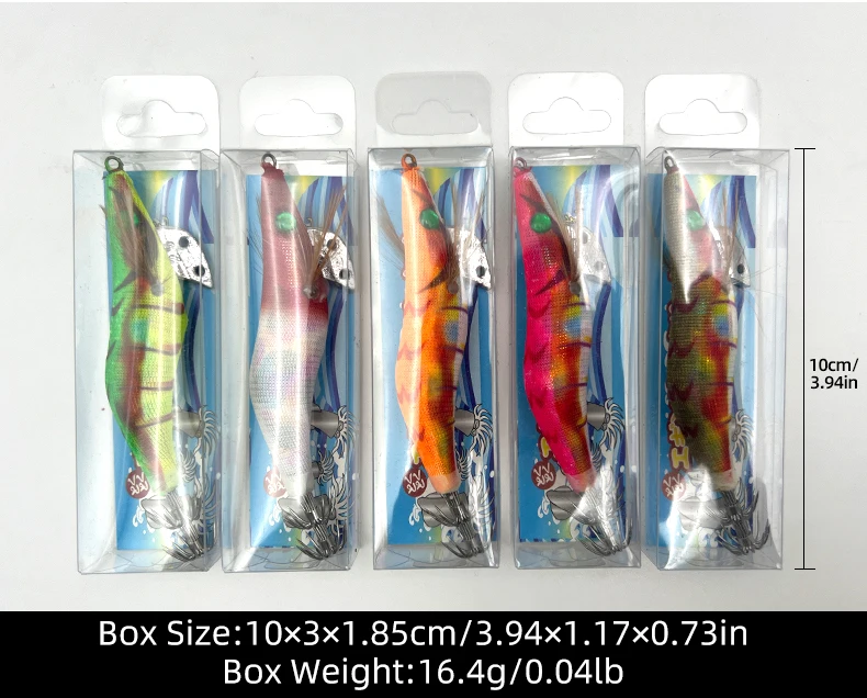 ShareShark 5 Stück/Beutel 2,5 # Leuchtender Holz-Garnelenköder für das Meeresangeln – Künstlicher Tintenfisch- und Sepiaköder – Detail 11