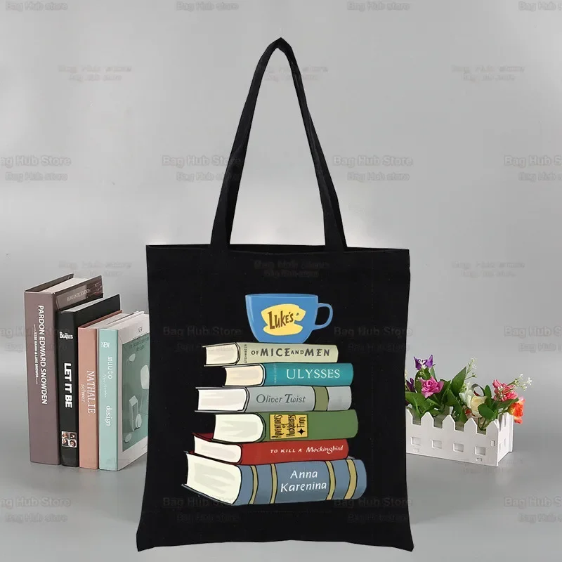 Gilmore Girls Luke's Canvas Shoulder Bag High Capacity Tote Bag Aesthetics Shopping Bags Cotton Handbags Books Bag For Girls