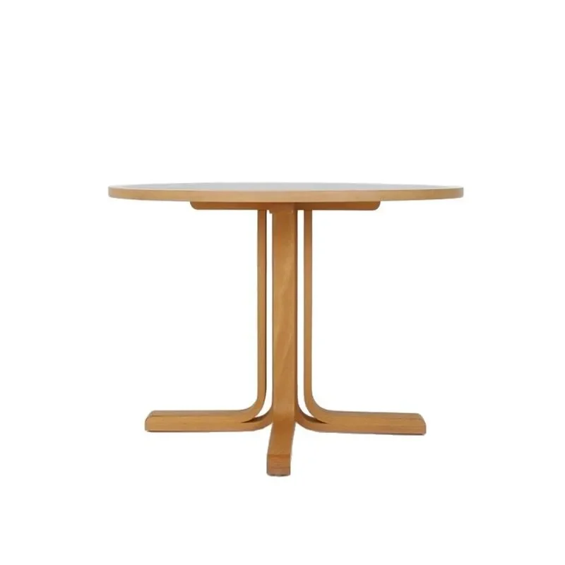 

Dining table solid wood modern round household small apartment round simple dining and chairs negotiation
