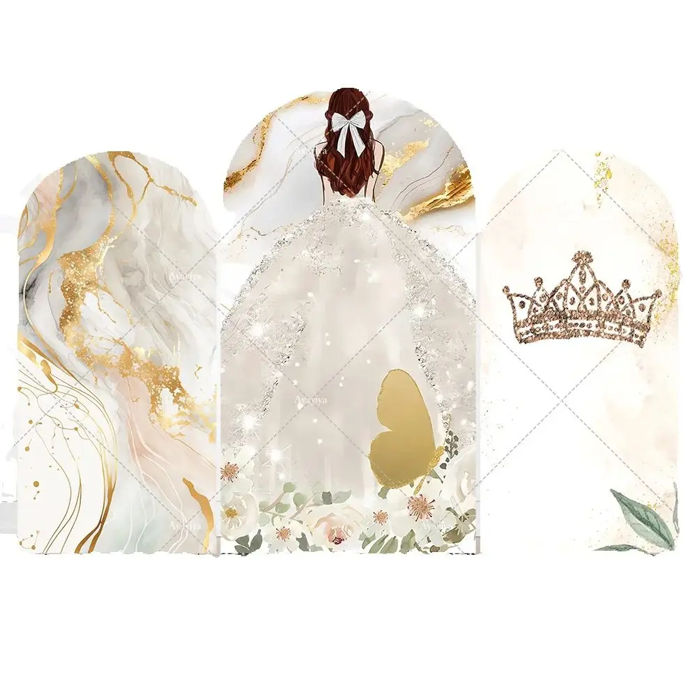 

Шампанское, золото, мраморная тема, сладкий 15-й день рождения, арка, фон, настенное платье Quinceanera, арочный баннер для девочек, Weddiing