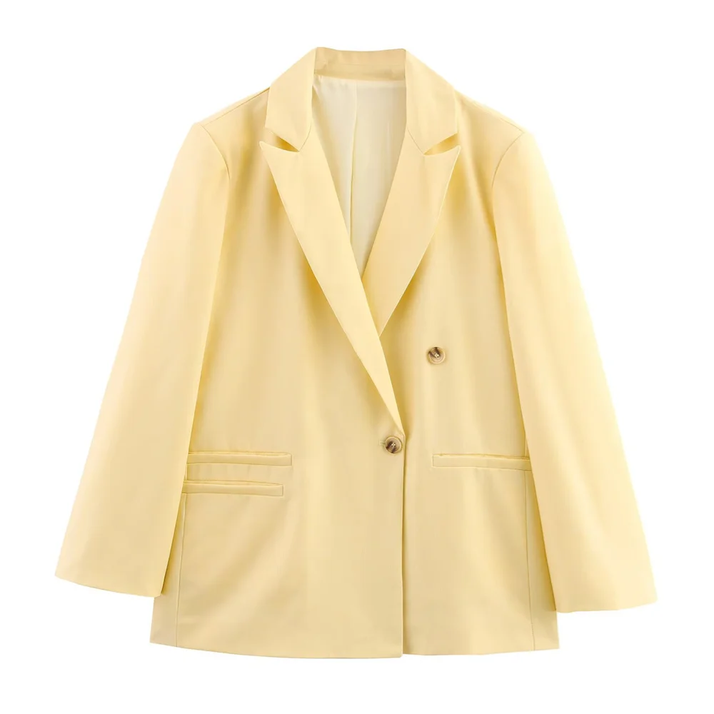 

UNIZERA women's suit jacket with lapel and solid color pocket decoration for spring and summer new casual women's clothing