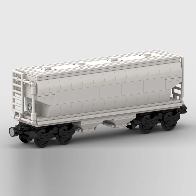 Modelo de coche de ciudad, ladrillos de construcción MOC, tolva cubierta de ferrocarril estadounidense, tecnología Modular, regalos, vacaciones, montar, juguetes para niños, traje