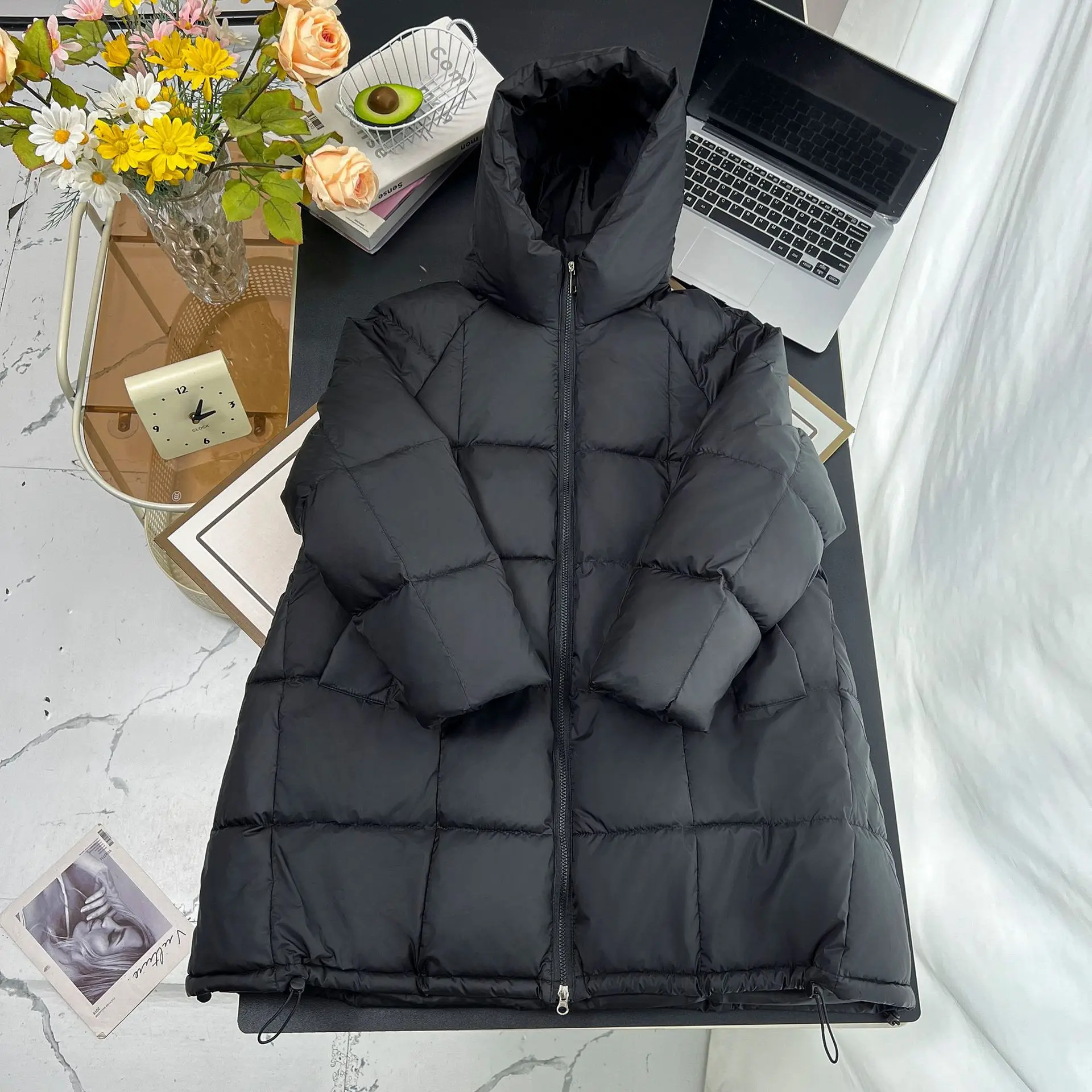 

XXXXXL модные женские парки больших размеров, зимние свободные простые рукава реглан с капюшоном, толстое теплое длинное стеганое пальто 6857