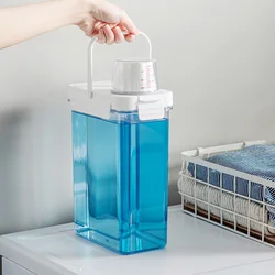 3.5L Handle Liquid Tank Measuring Cup Airtight Laundry Liquid Storage Jar Washing Powder Dispenser Bathroom Organizer Container